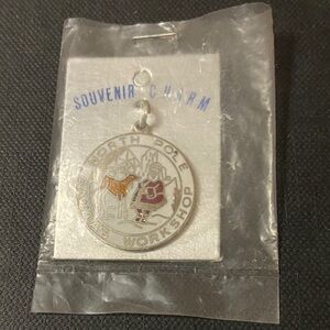 Vintage 60s Christmas North Pole Santa Souvenir Charm for necklace bracelet 1965